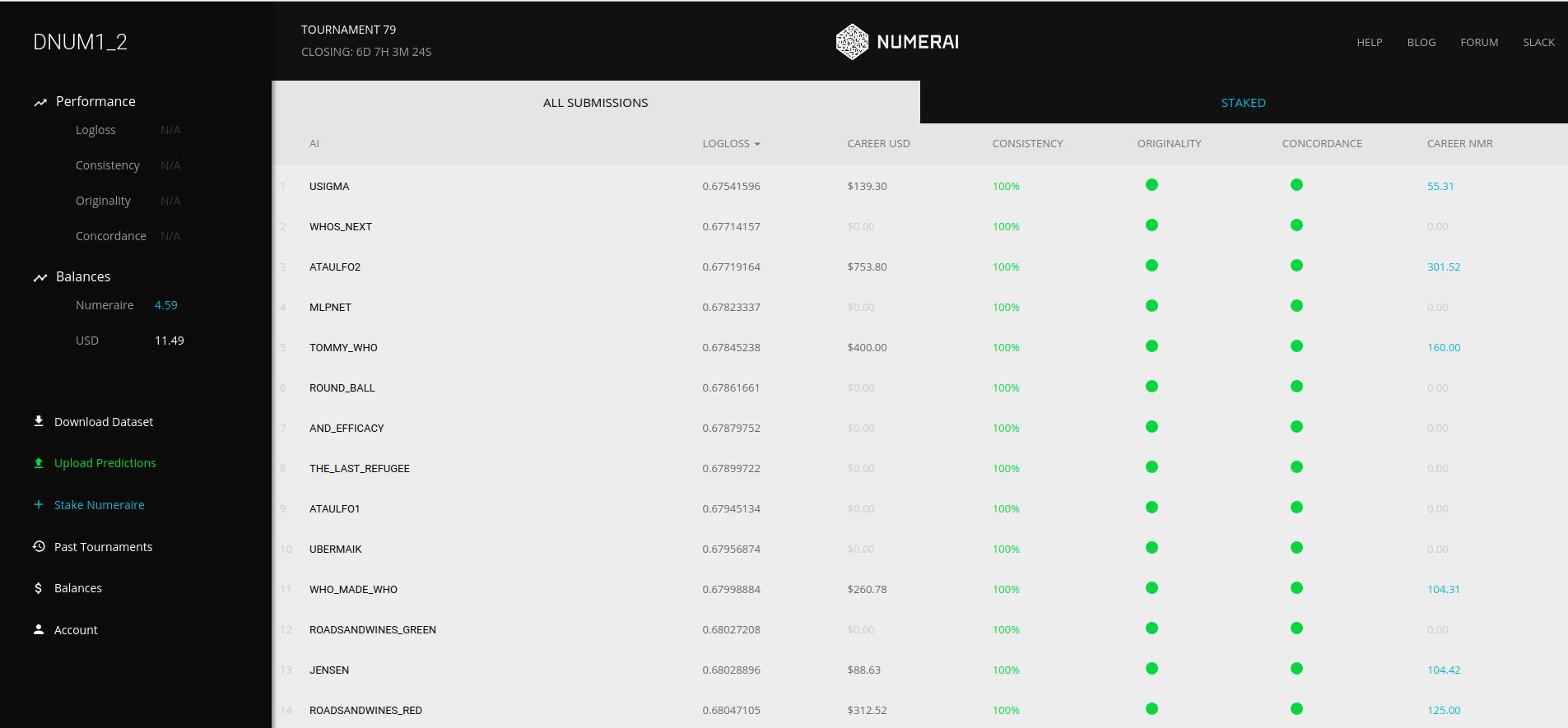 numerai dashboard